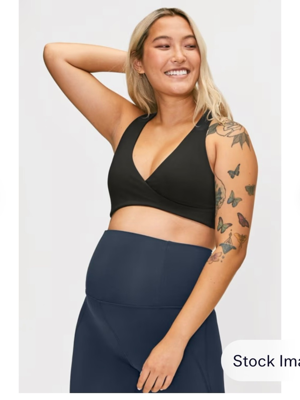 Girlfriend Collective May Crossover Nursing Bra in Black Size Small
